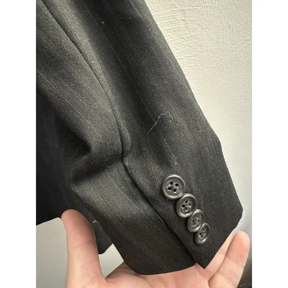 John Alexander Blazer Men 42Rx36W Gray Striped 100% Wool‎ Sport Coat Jacket